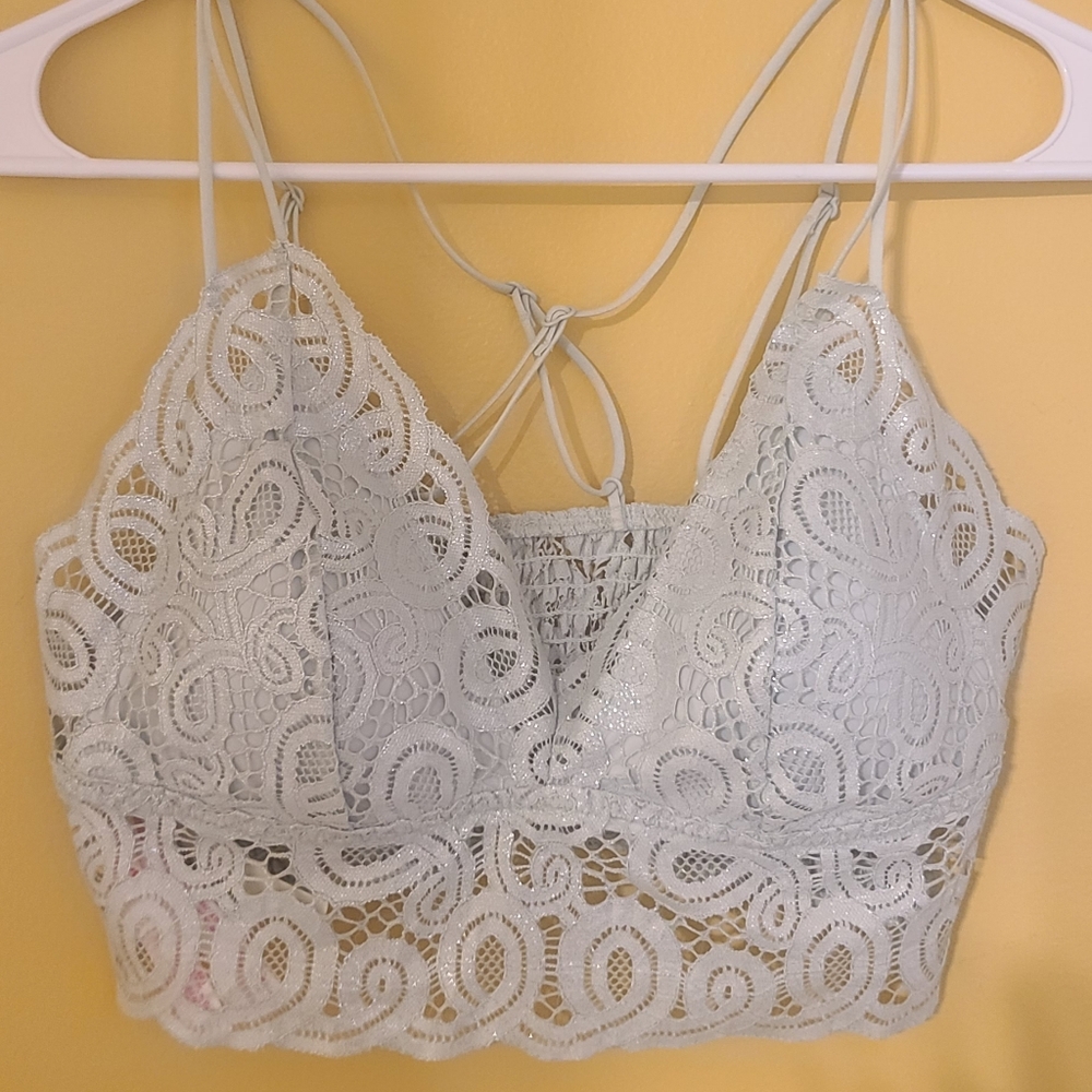 PINK Victoria Secret Sparkly Light Blue Bralette